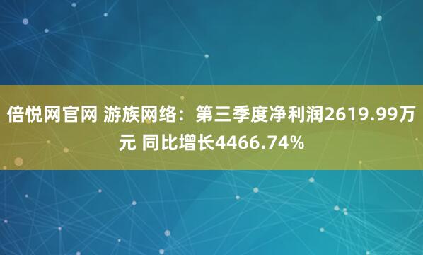倍悦网官网 游族网络：第三季度净利润2619.99万元 同比增长4466.74%