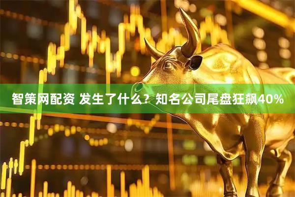 智策网配资 发生了什么？知名公司尾盘狂飙40%